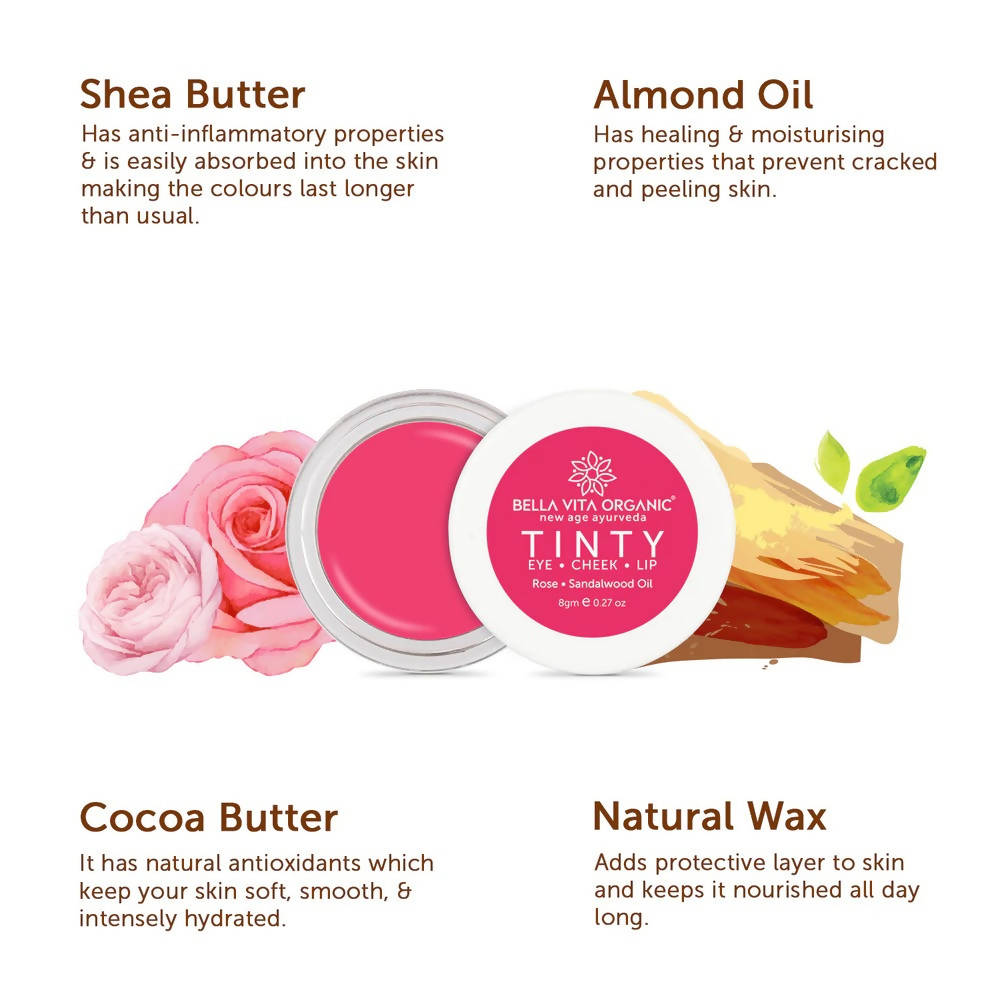 Bella Vita Organic Rose Pink 3 in 1 Tinty Blush | Grocsy