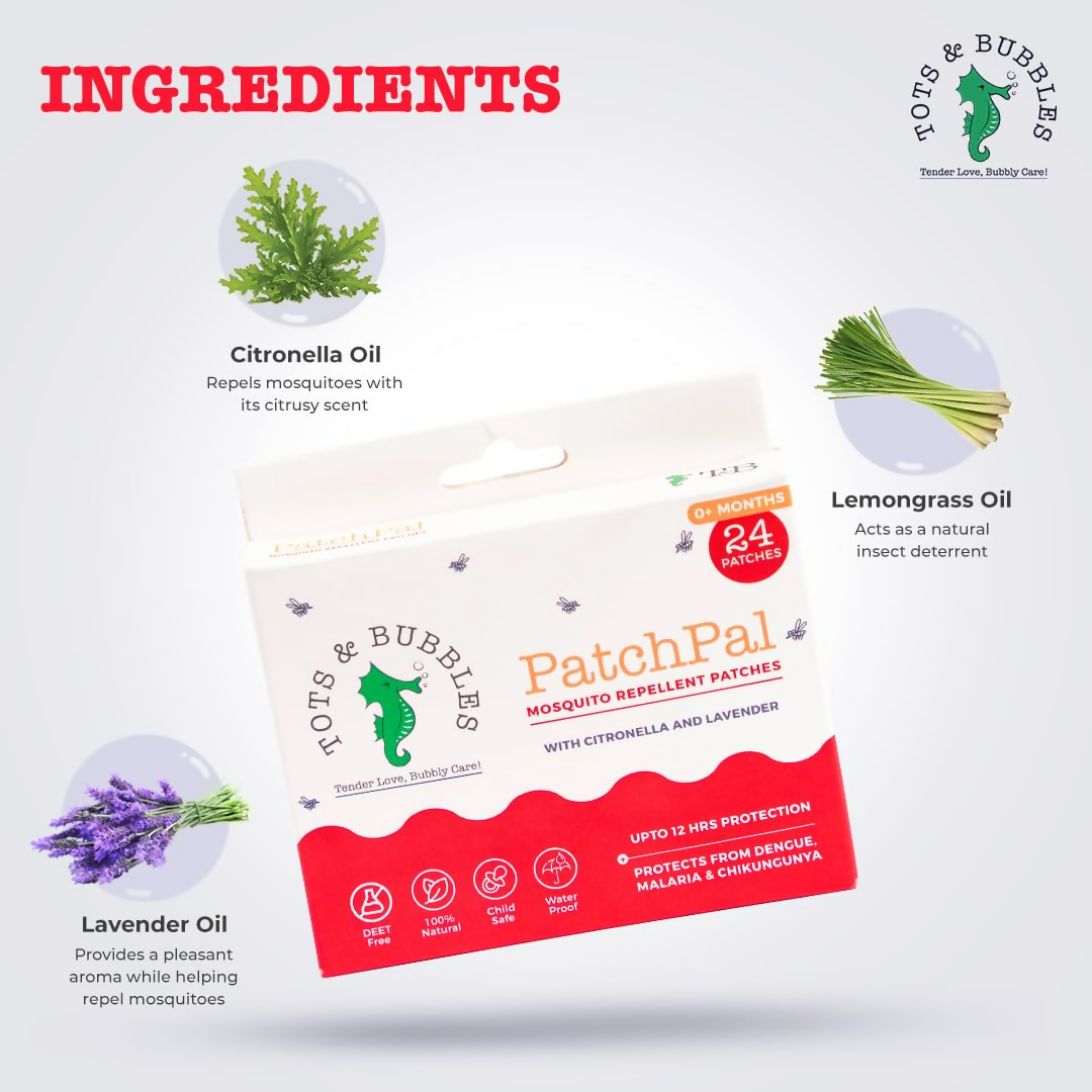 Tots And Bubbles Patchpal Natural Mosquito Repellant Patches For Babies | Grocsy