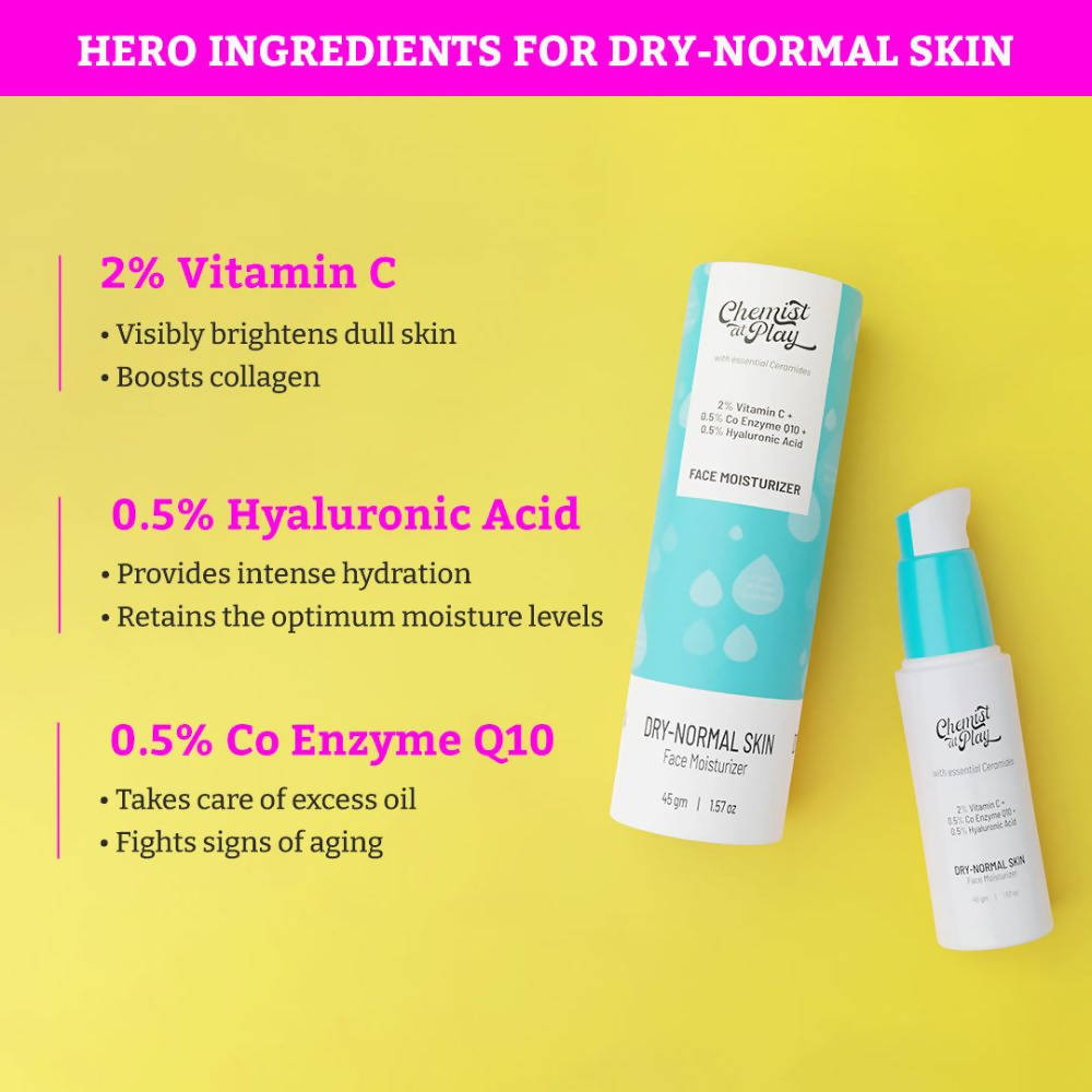 Chemist At Play Dry-Normal Skin Face Moisturizer For Deeply Hydrates & Improves Skin Texture | Grocsy