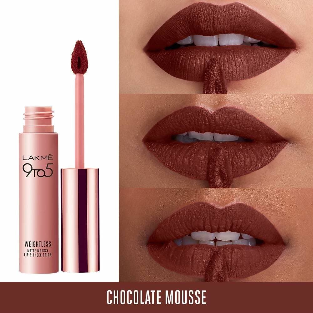 Lakme 9 To 5 Weightless Matte Mouse Lip & Cheek Color - Chocolate Mousse | Grocsy
