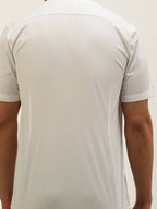 Ramraj Cotton Mens Half Sleeve Formal Poly Cotton White Shirt | Grocsy