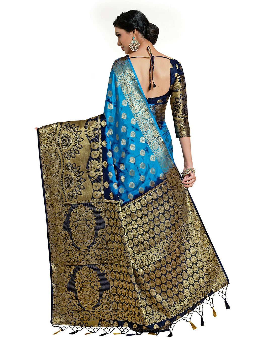 Mimosa Women's Banarasi Art Silk Multicolor Saree | Grocsy
