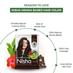Nisha Henna Based Hair Colour for Women & Men - Original Black (Pack of 10) | Grocsy