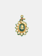 Ruby Raang Gold Polished Green Birdie Kundan Ring | Grocsy