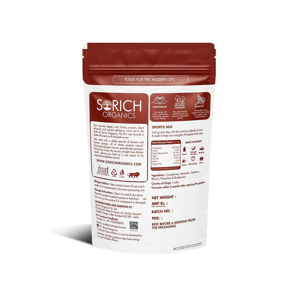 Sorich Organics Sports Mix Dry Fruits | Grocsy