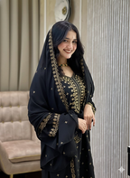 Teeya Creation Black Color Faux Georgette Embroidery Work Party Wear Salwar Suit | Grocsy