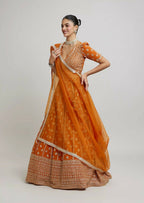 Lehenga Mart Designer Indian Wedding Lehenga Choli-Orange | Grocsy