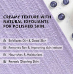mCaffeine Blueberry Breeze Body Scrub, Exfoliates, Removes Tan, Fruity Blueberry Aroma | Grocsy