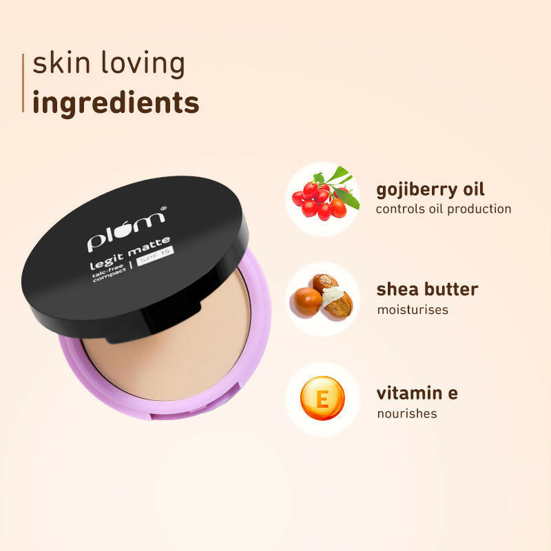 Plum Legit Matte Talc-Free Compact With SPF15 - Divine Dusk 135 N | Grocsy
