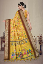 PR Fashion Multi Heavy Rich Cotton Silk Digital Print & Jacquard Saree | Grocsy