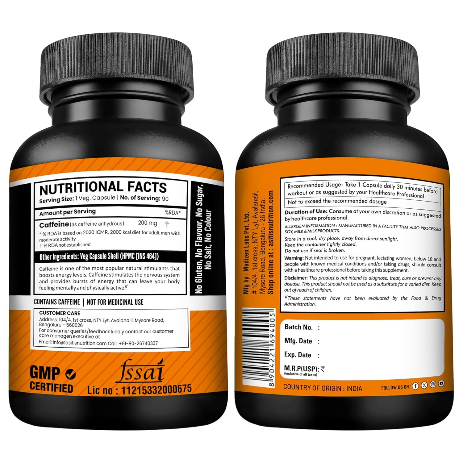 As-It-Is Nutrition Caffeine Per Serving Capsules | Grocsy
