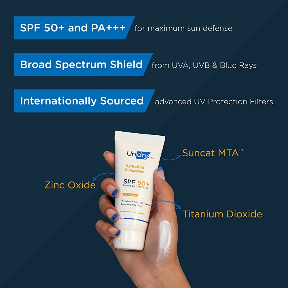 Undry Hydrating Sunscreen SPF 50+ for Dry Skin | Grocsy
