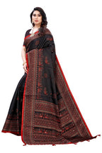 Vamika Black Mirror Work With Jhalar Khadi Silk Saree (AASHI BLACK) | Grocsy