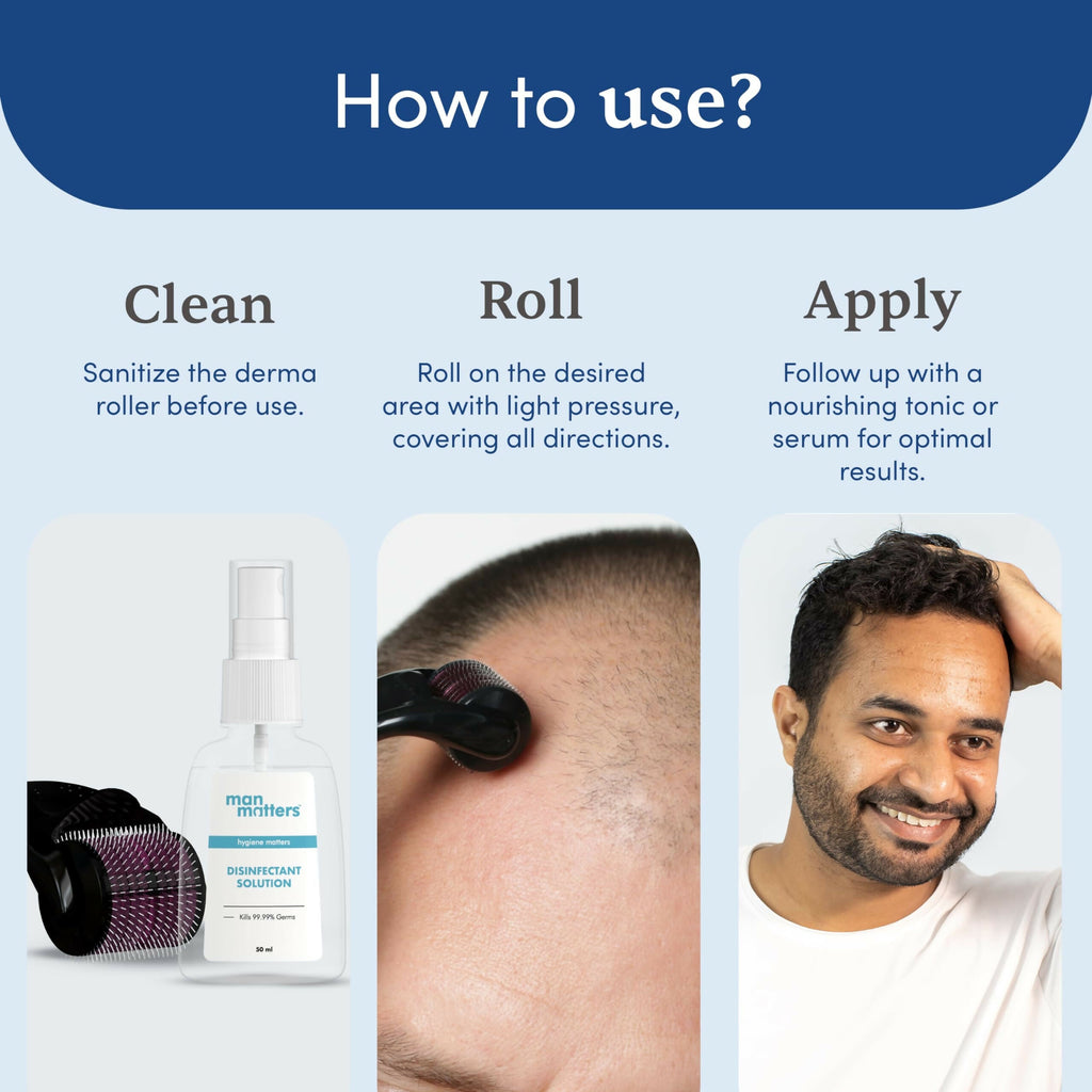 Man Matters Derma Roller with 540 Titanium Alloy Micro Needles 0.5 mm | Grocsy
