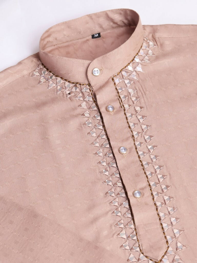 Vastranavya Exclusive Festival Wear Viscose Mirror Work on Self Weaving Kurta Only | Grocsy