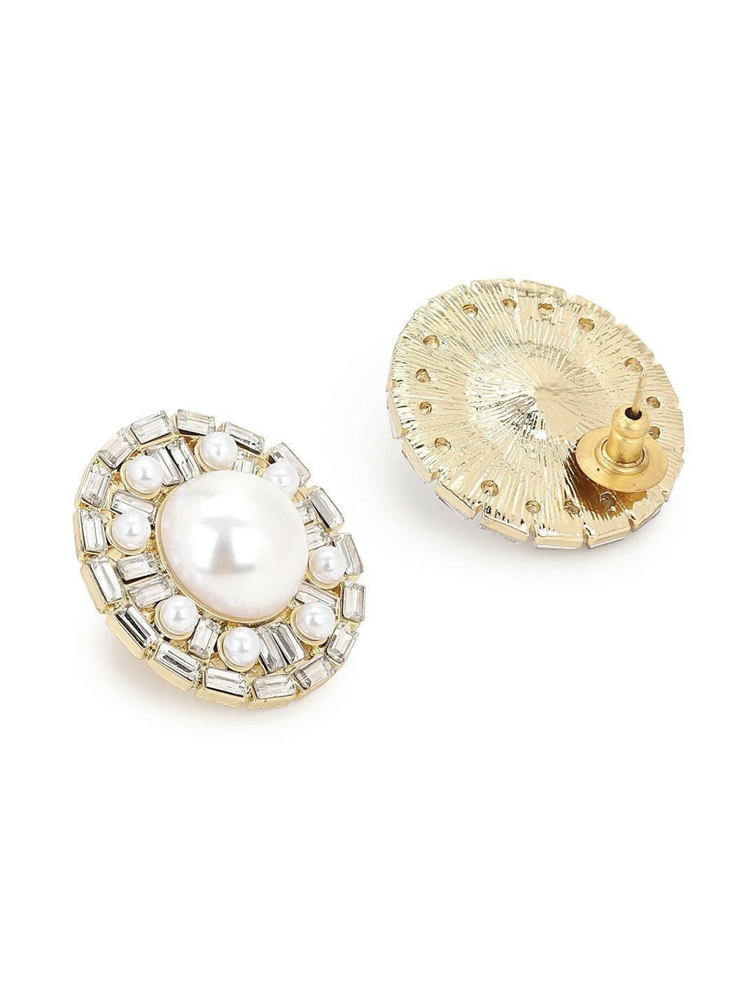 Round Pearl Earrings- Ruby Raang | Grocsy