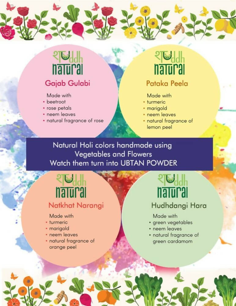 Shuddh Natural Edible Wholistic Colour | Ayurvedic Thandai Powder | Ubtan Based Herbal Gulal | Holi Gift Hamper | Natural Honey | Grocsy