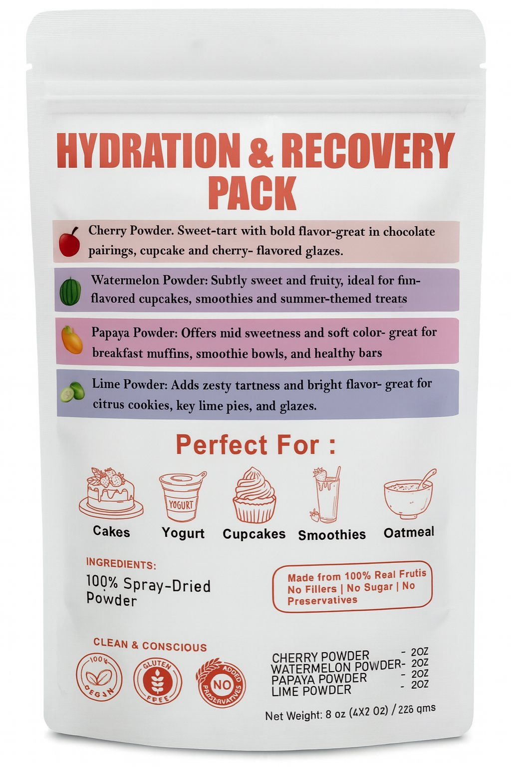 Confect Hydration and Preparation Pack | Fruit Powder Combo | Grocsy