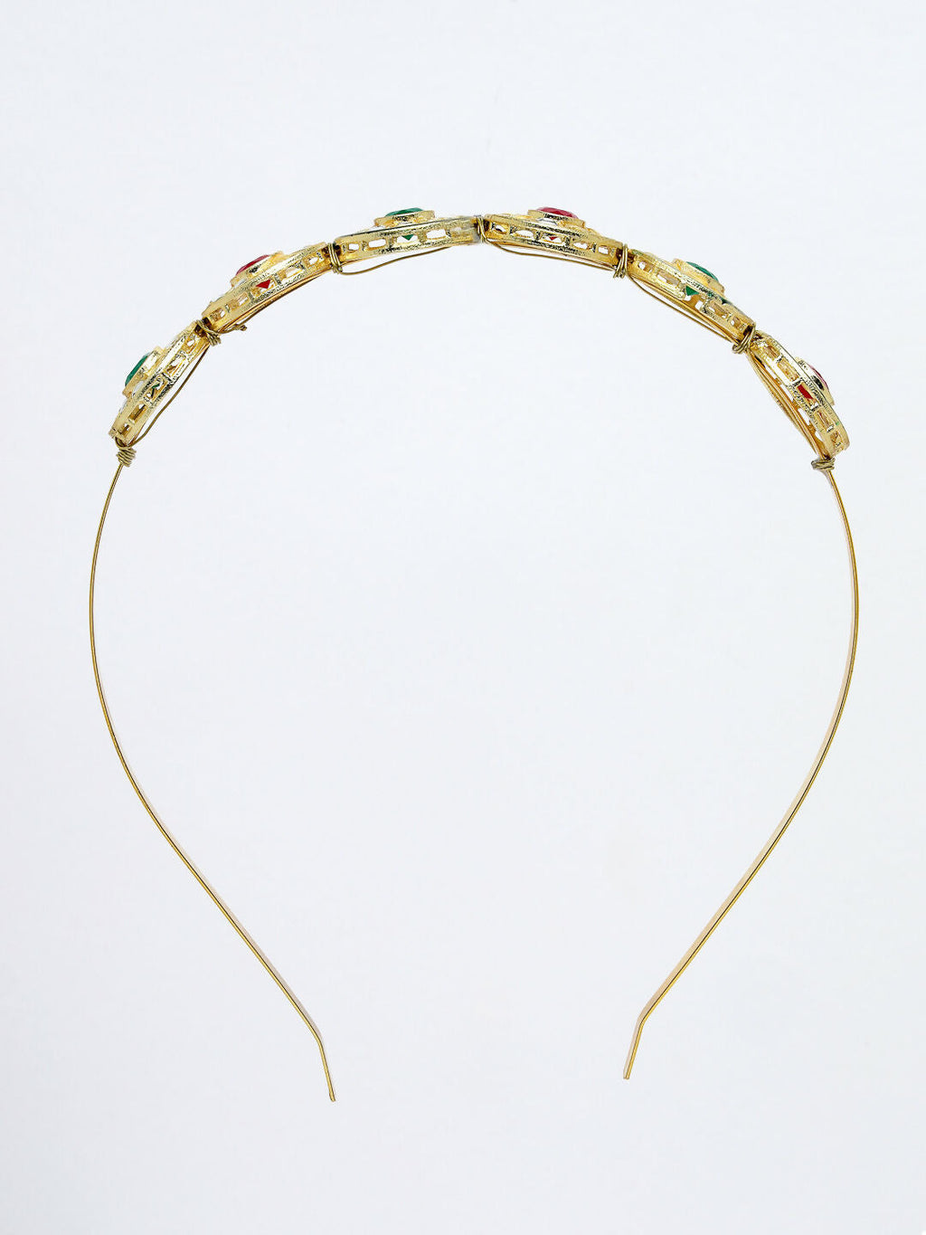 NVR Women's Multi colour Kundan Gold-Polished Embellished Hairband | Grocsy