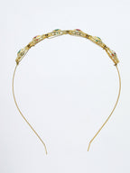NVR Women's Multi colour Kundan Gold-Polished Embellished Hairband | Grocsy