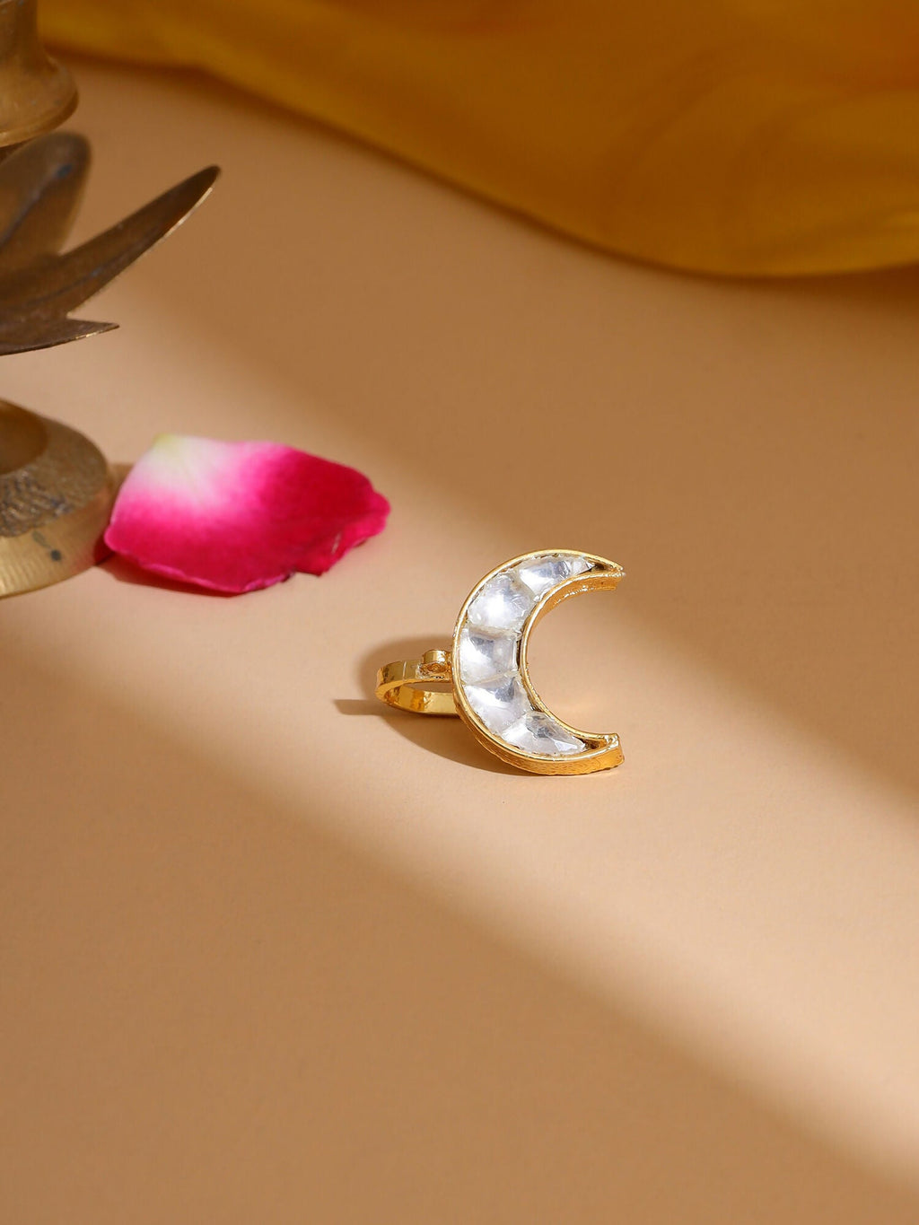 Ruby Raang Gold Half Moon Hair Jewelry | Grocsy