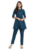Fab Fashion Peacock Blue Co-Ord Set | Grocsy