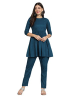 Fab Fashion Peacock Blue Co-Ord Set | Grocsy
