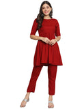 Fab Fashion Cherry Red Co-Ord set | Grocsy