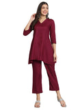 Fab Fashion Maroon Co-Ord Set | Grocsy