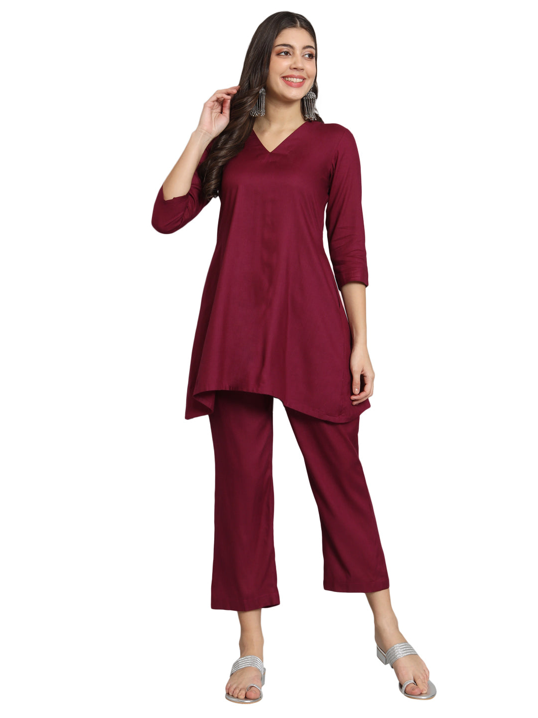 Fab Fashion Maroon Co-Ord Set | Grocsy