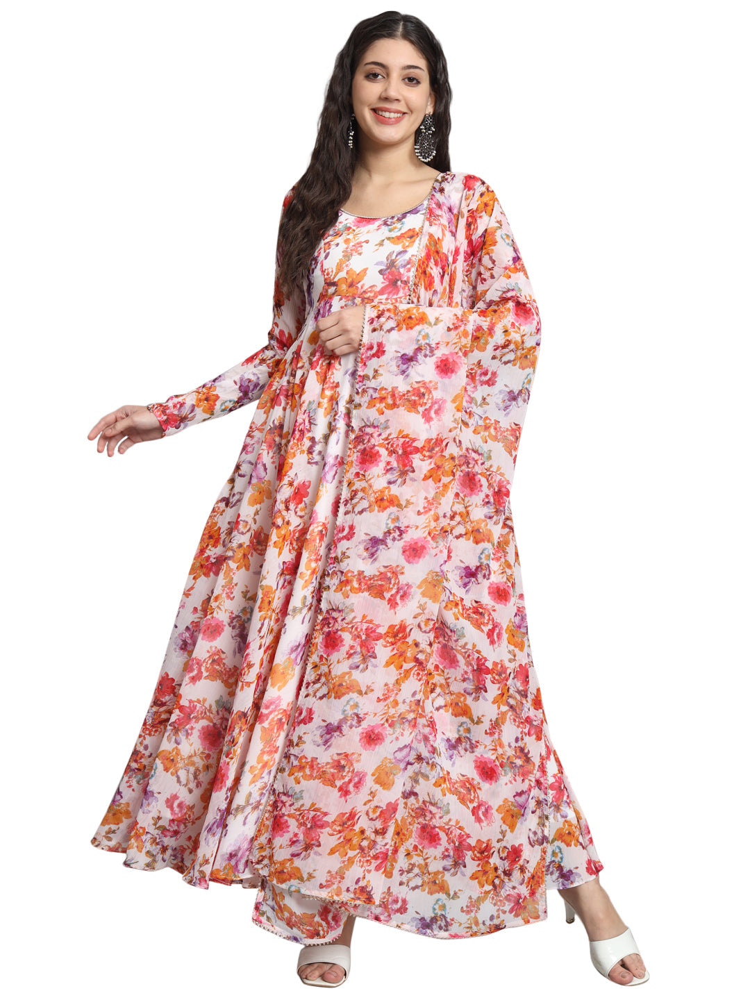 Fab Fashion Tiny Red Floral Gota Anarkali | Grocsy