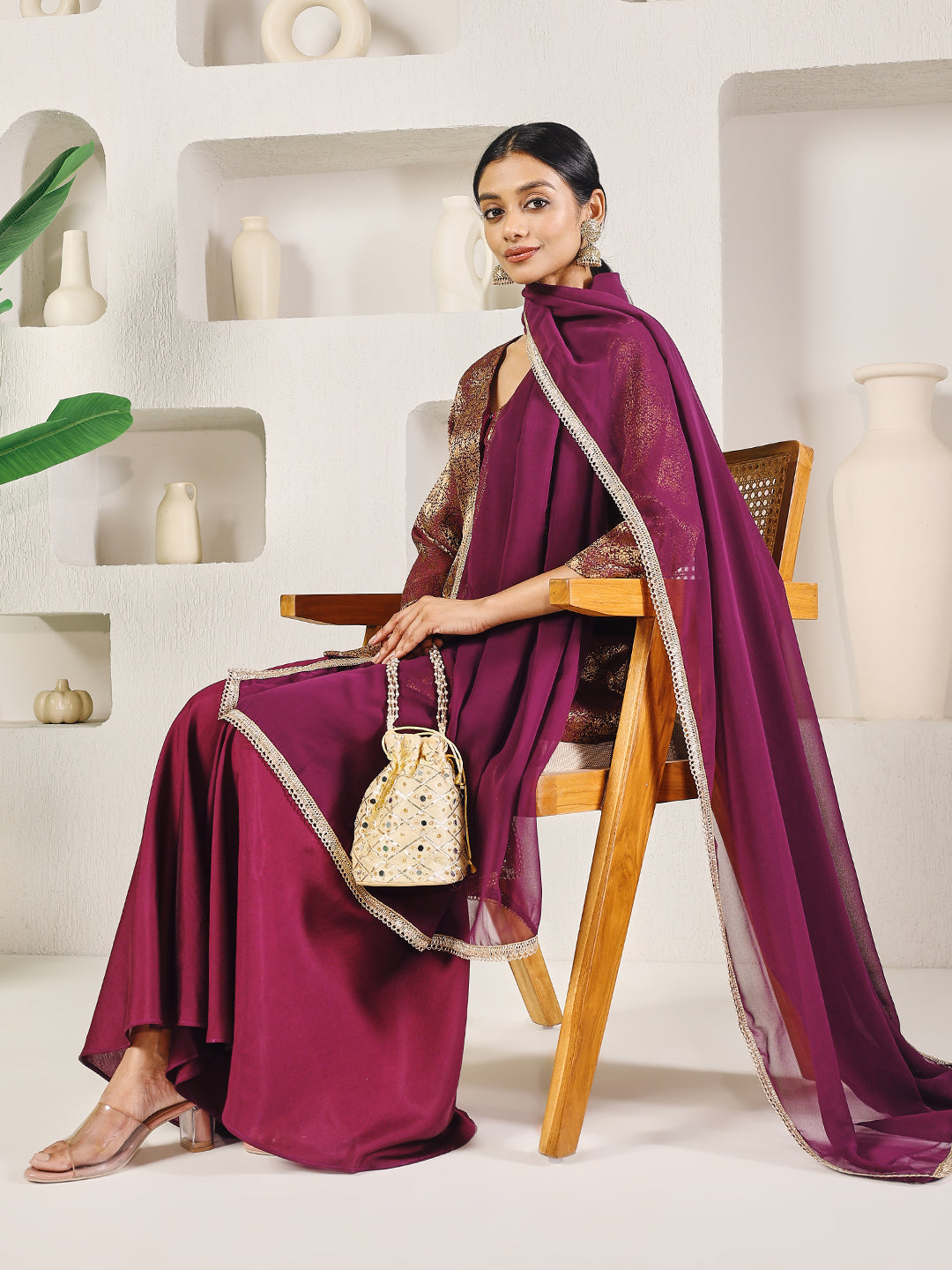 Fab Fashion Purple Crop Palazzo Set | Grocsy