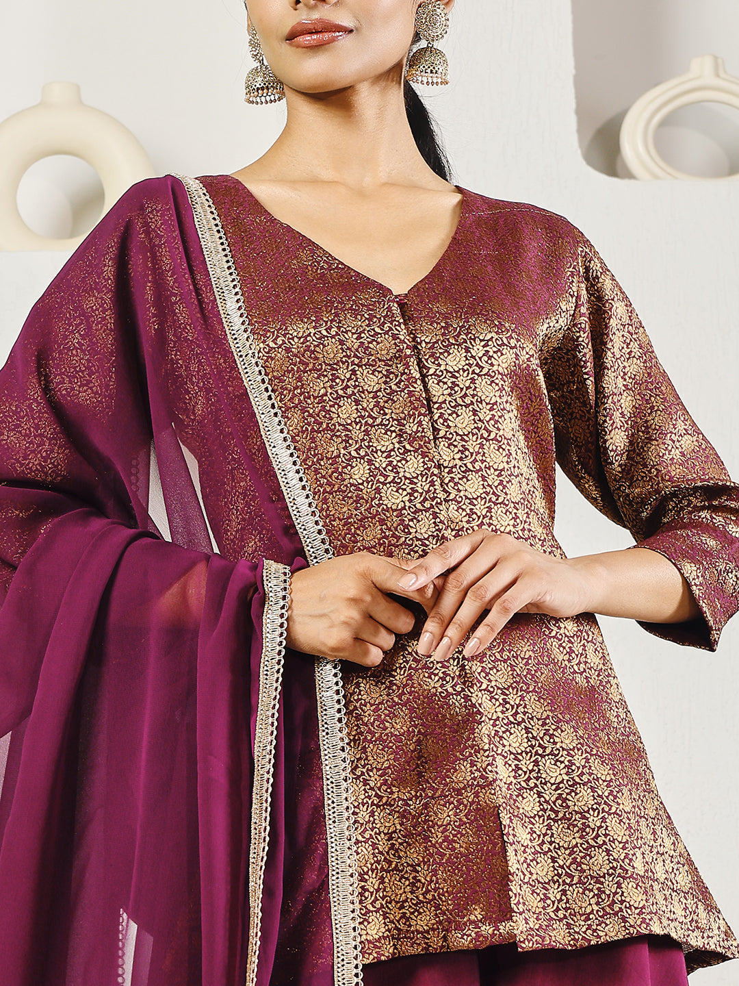 Fab Fashion Purple Crop Palazzo Set | Grocsy