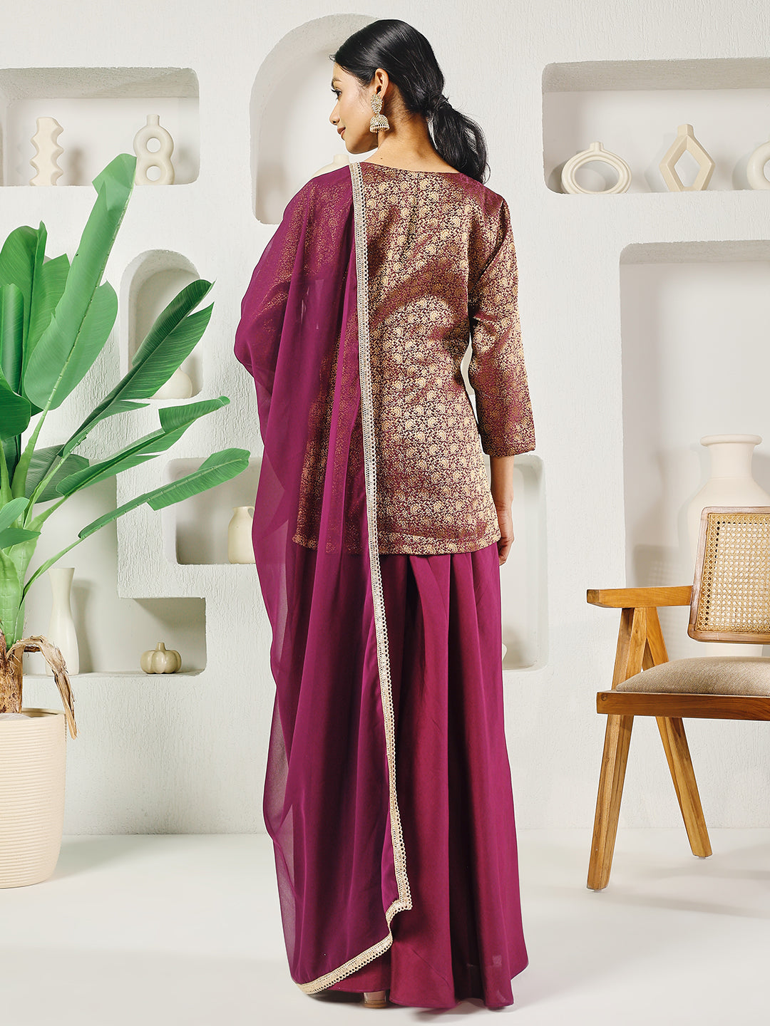 Fab Fashion Purple Crop Palazzo Set | Grocsy