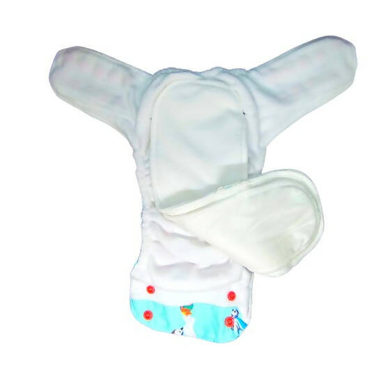Kindermum Nano Pro Aio Cloth Diaper (With 2 Organic Inserts And Power Booster)-Birdie For Kids | Grocsy