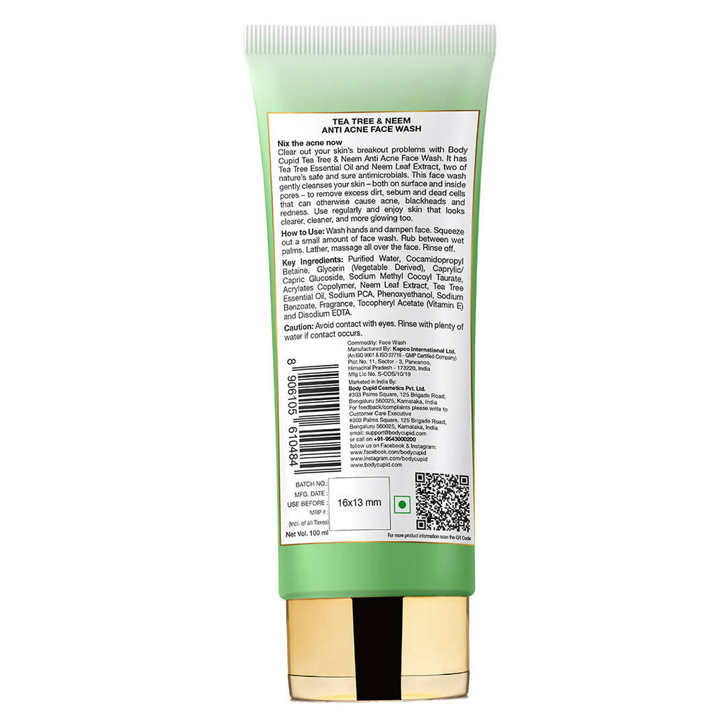 Body Cupid Tea Tree & Neem Anti Acne Face Wash | Grocsy