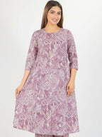 Aramya Purple Soft Cotton Gold Foil A-line Kurta for Women | Grocsy
