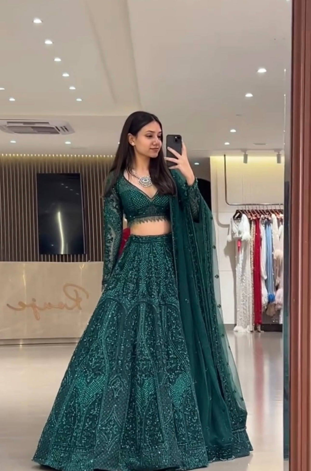 Lehenga Mart Gorgeous Lehenga Choli For Wedding-Green | Grocsy