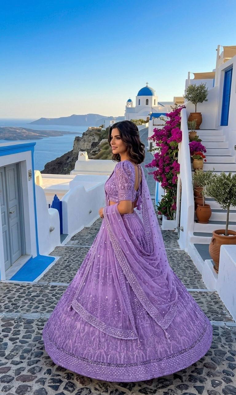 Lehenga Mart Gorgeous Lehenga Choli For Wedding-Lavender | Grocsy