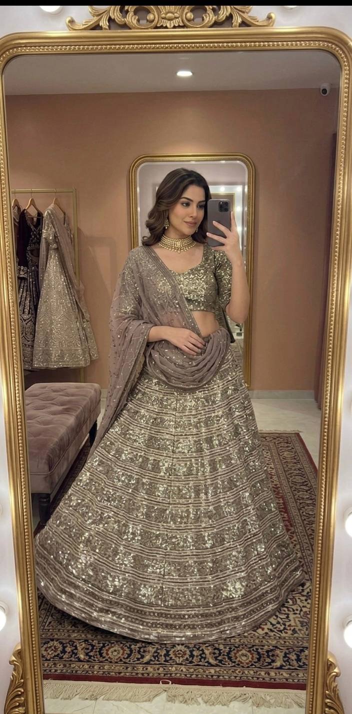 Lehenga Mart Gorgeous Lehenga Choli For Wedding-Brown | Grocsy