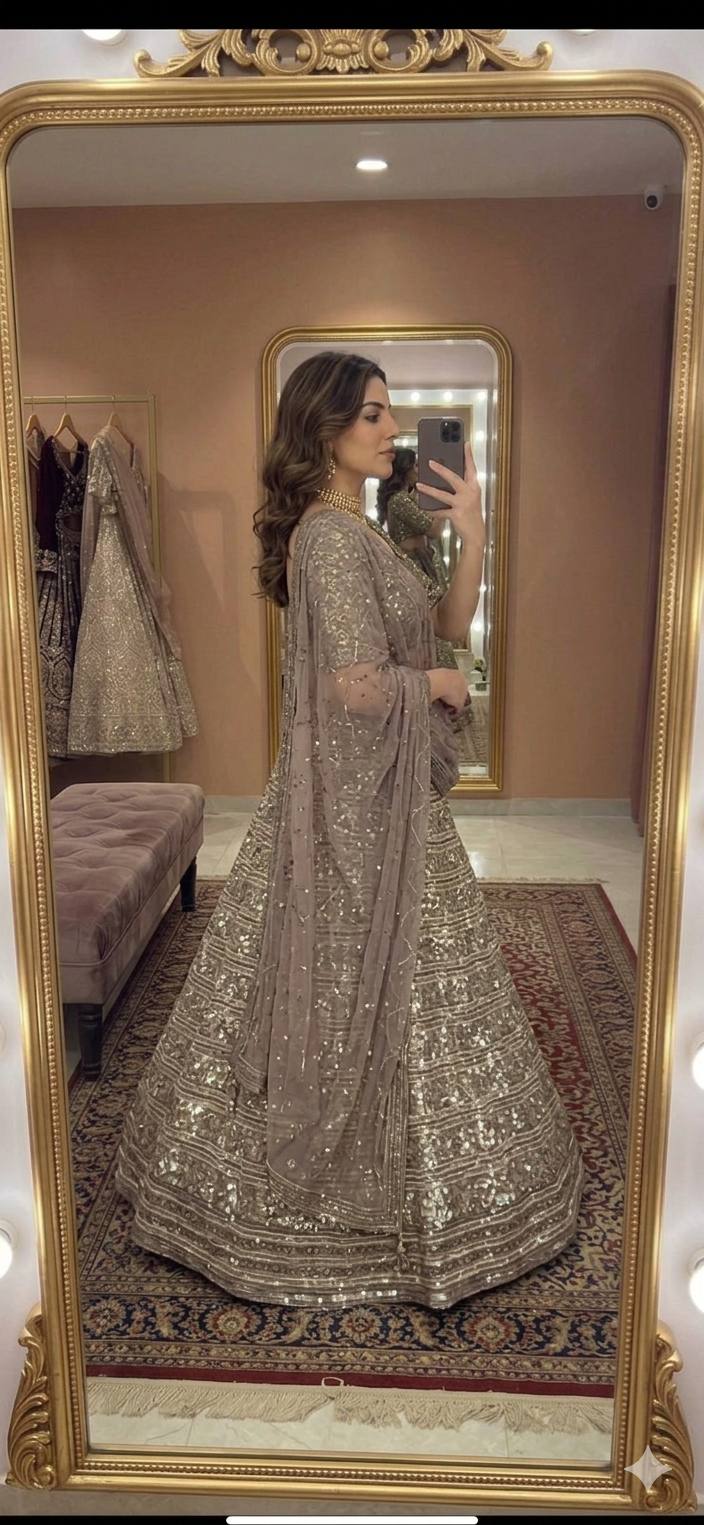 Lehenga Mart Gorgeous Lehenga Choli For Wedding-Brown | Grocsy