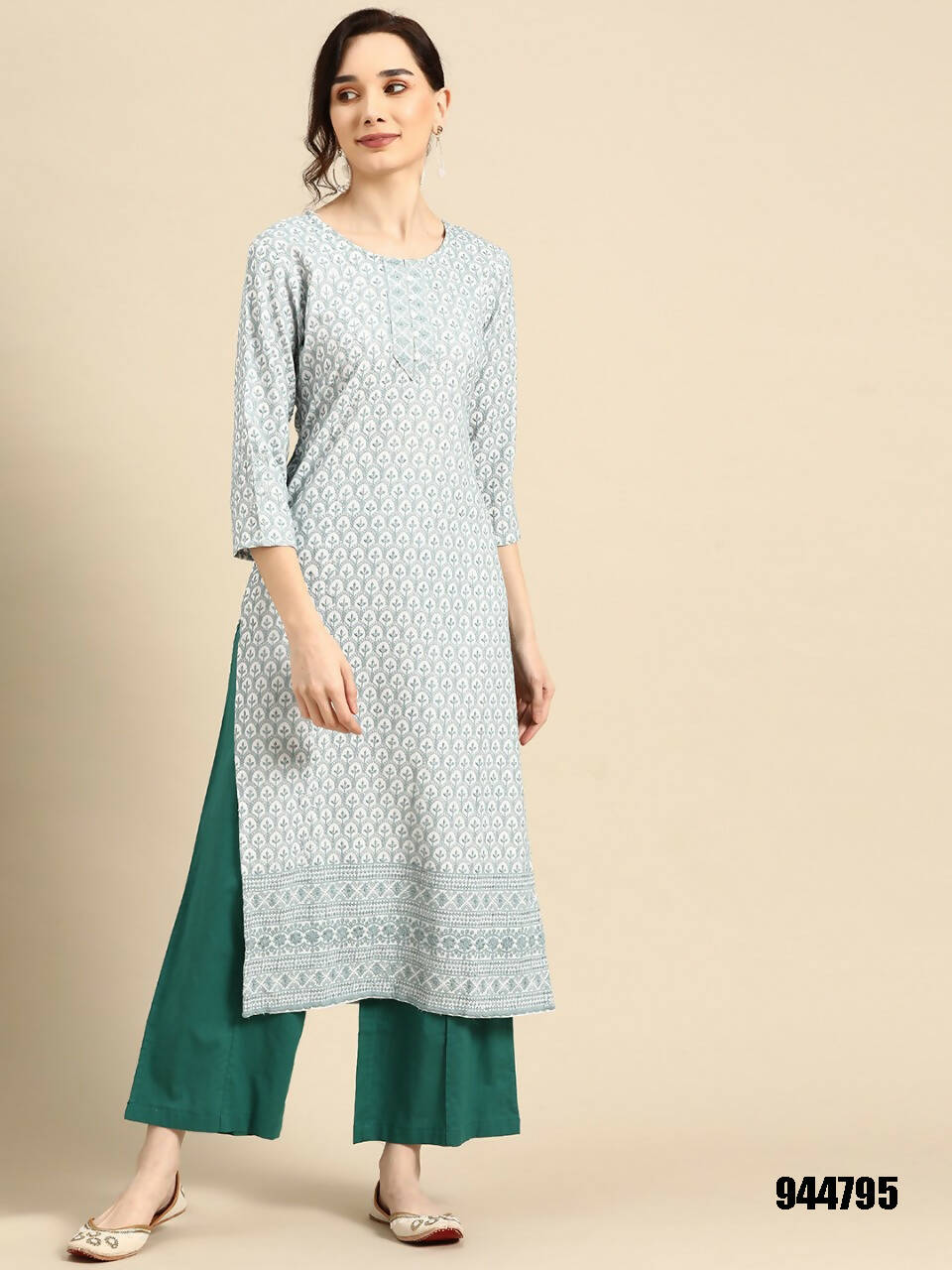 Deeps women's Blue Embroidered Rayon Kurta | Grocsy