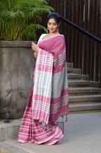 Beatitude Multicolor Cotton Tanchori Handloom Saree | Grocsy