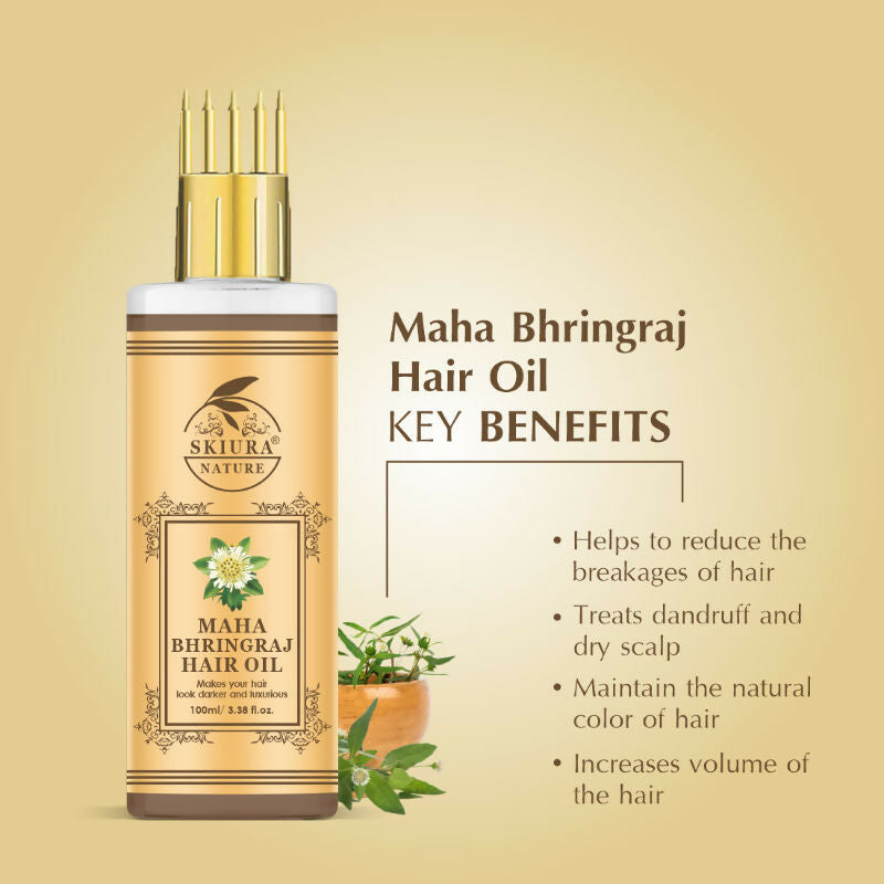 Skiura Nature Maha Bhringraj Hair Oil | Grocsy