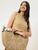 Joban Fashion Beige Rayon and Embroidered Work Straight Kurta Bottom Set | Grocsy