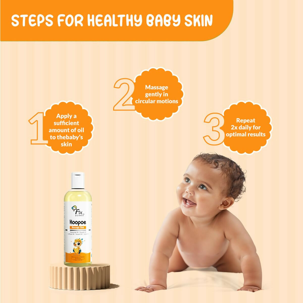 Fixderma Hoopoe Baby Massage Elixir, Baby Massager Oil | Grocsy