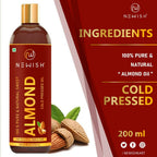Newish Pure & Natural Sweet Almond Oil for Hair & Skin | Grocsy