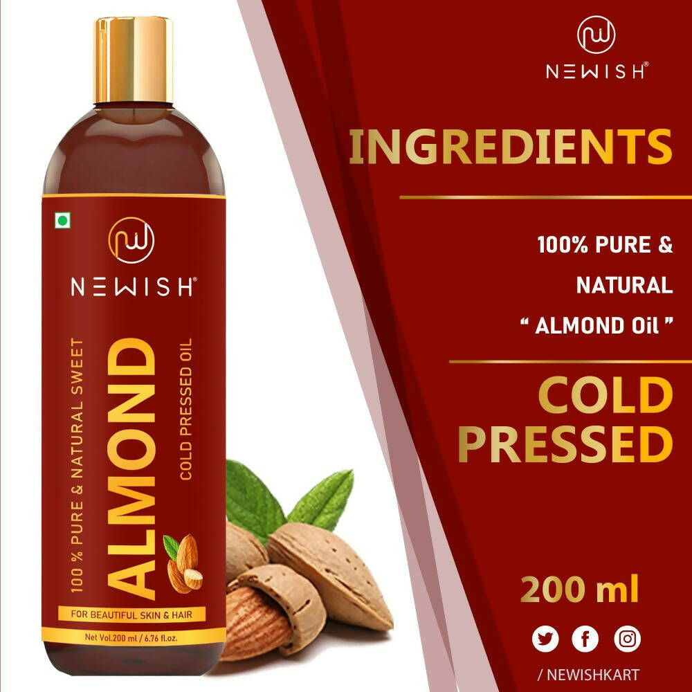 Newish Pure & Natural Sweet Almond Oil for Hair & Skin | Grocsy