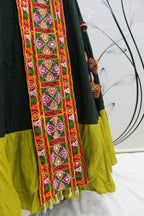Green Viscose Rayon Thread Embroidered Navratri Lehenga Choli with Dupatta - Raas | Grocsy