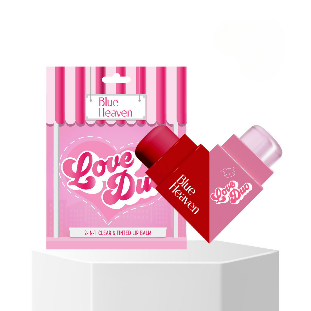 Blue Heaven Love Duo 2-In-1 Clear & Tinted Lip Balm - Pookie (Clear + Strawberry) | Grocsy